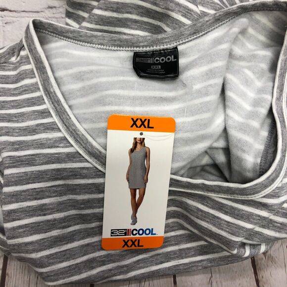 NWT 32 Degree Cool Women Sleeveless Pullover Striped Dress Size XXL Gray B272 -5 - Picture 6 of 15